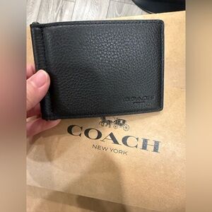 Coach Black Leather Wallet for Men